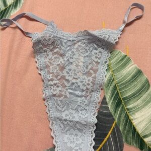 Victoria's Secret Blue Lace String Thong L